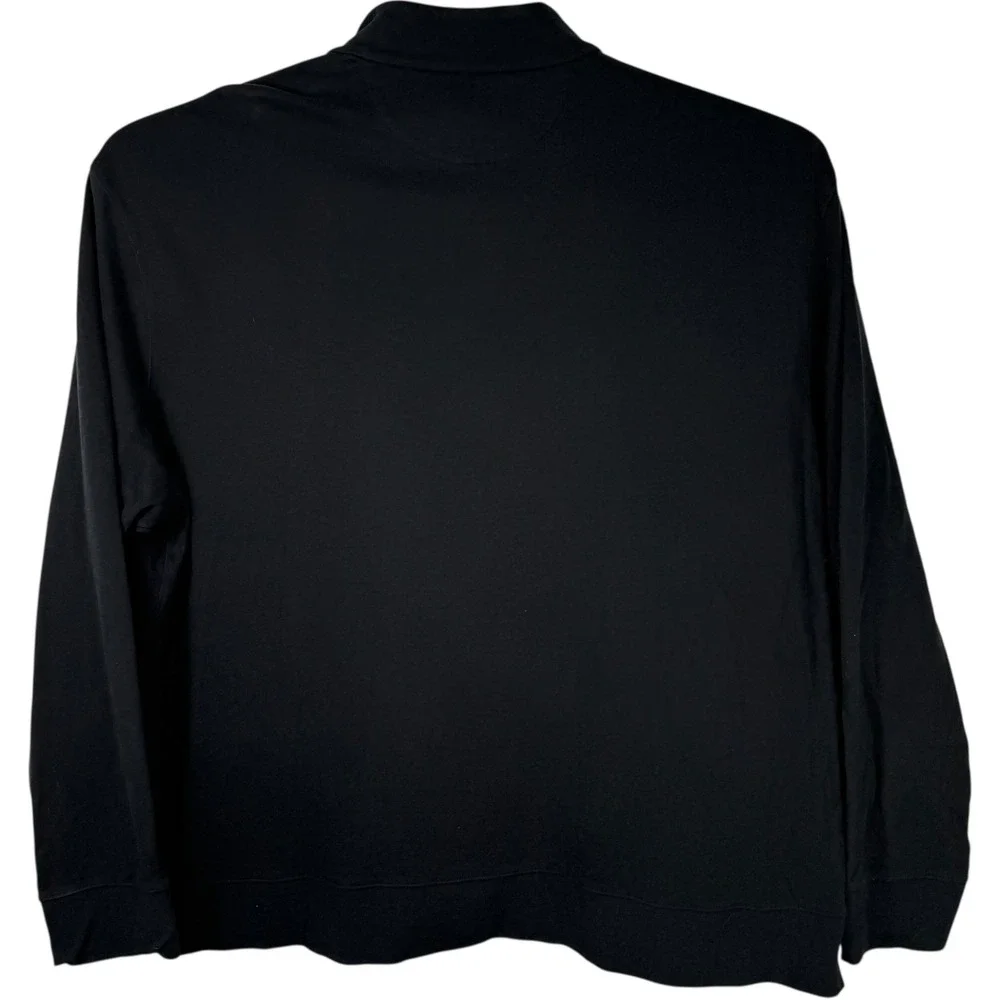 Polo Ralph Lauren Pullover Mens 2XB Black Long Sleeve Quarter Zip Cotton Shirt